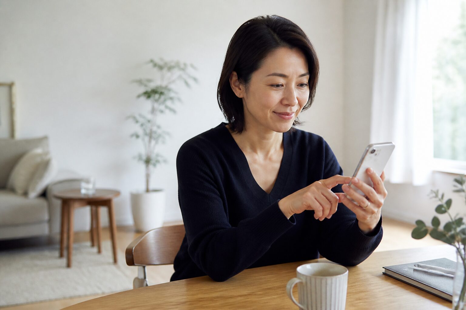 クリスマス前に婚活相手への誘い文を落ち着いて作る女性