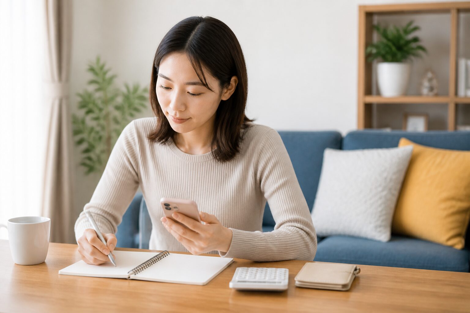 占い相談の前に現状と質問を紙へまとめる女性