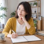 ノートに婚活の予定を整理する女性